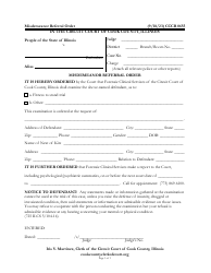 Document preview: Form CCCR0655 Misdemeanor Referral Order - Cook County, Illinois