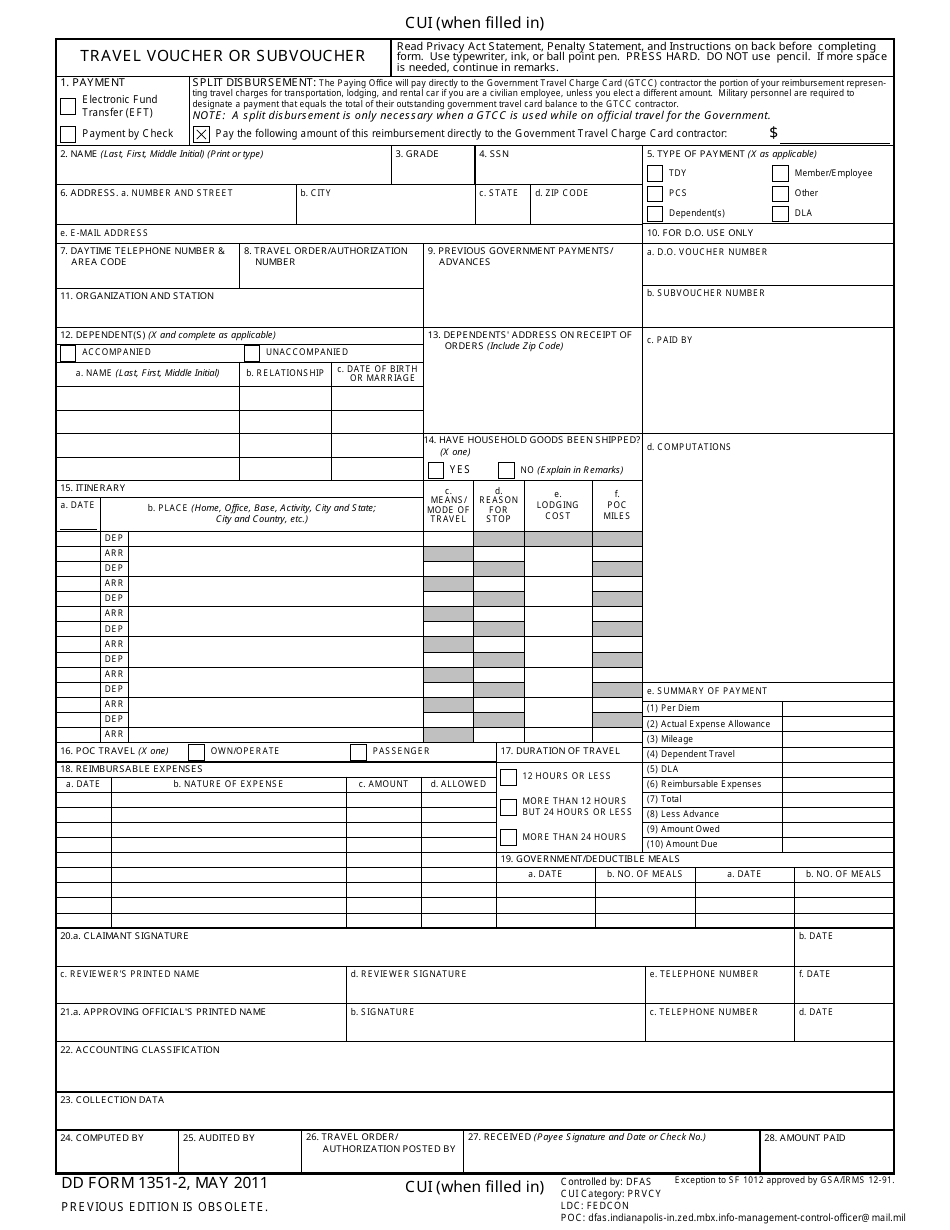 DD Form 1351-2 - Fill Out, Sign Online and Download Fillable PDF ...