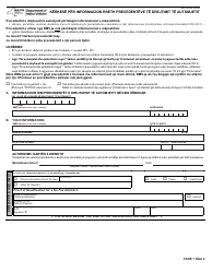 Form MV-15CAL Request for Driving Record Information - New York (English/Albanian)