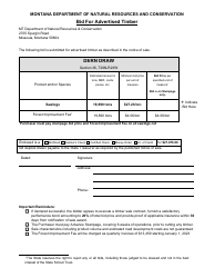 Bid for Advertised Timber - West and Pieces - Montana