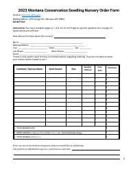 Montana Conservation Seedling Nursery Order Form - Montana, Page 8