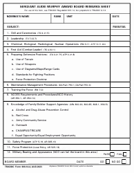 Document preview: TRADOC Form 600-14-4 Sergeant Audie Murphy Award Board Remarks Sheet