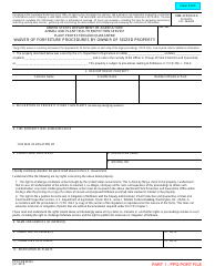 Document preview: PPQ Form 623 Waiver of Forfeiture Procedures by Owner of Seized Property