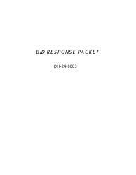 Document preview: Form DH-24-0003 Bid Response Packet - Arkansas