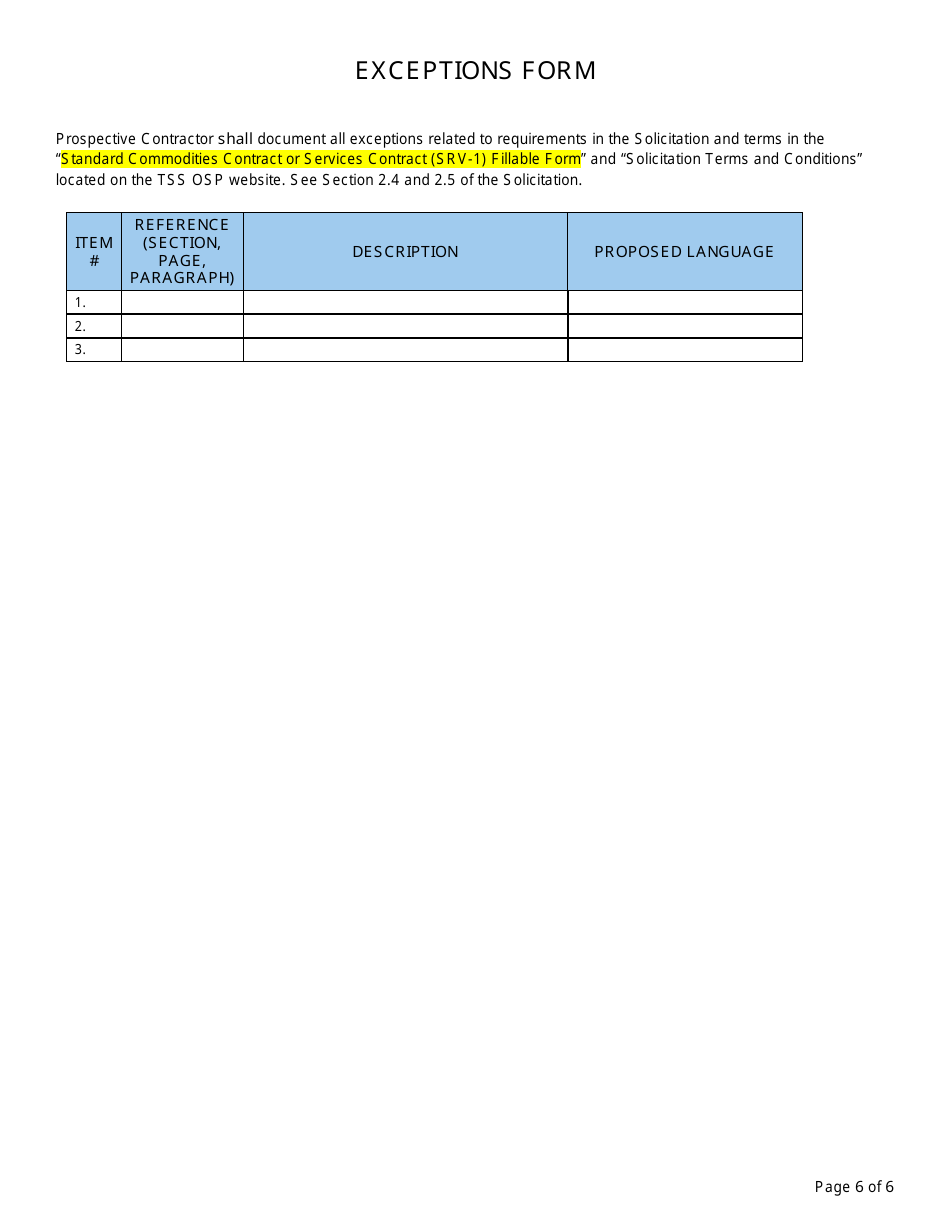 Form DH-24-0003 Bid Response Packet - Arkansas, Page 6