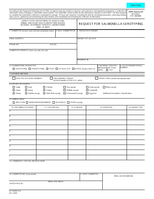 VS Form 10-3  Printable Pdf