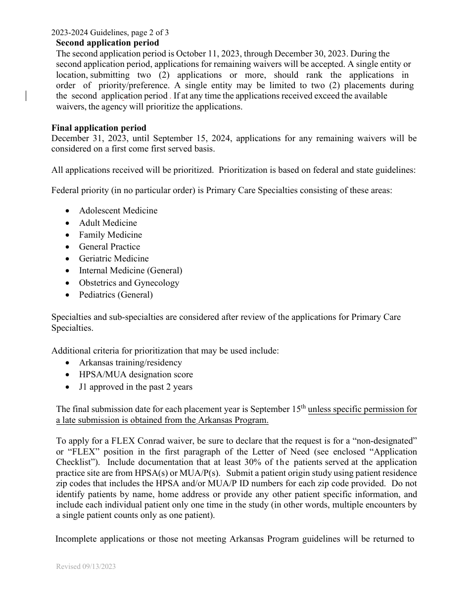 Instructions for J-1 Visa Waiver Program Application - Arkansas, Page 2