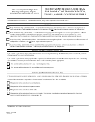 Document preview: APHIS Form 348 Recruitment Request Addendum for Payment of Transportation, Travel, and Relocation Expenses