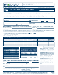 Document preview: Form AG00883 Application for Buy and Store Grain License - Minnesota
