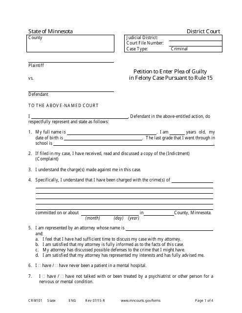 Form CRM101  Printable Pdf