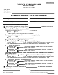 Document preview: Form NHJB-2681-F Statement for Payment - Divorce and Parenting - New Hampshire