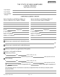 Document preview: Form NHJB-3058-F Uniform Alimony Order - New Hampshire