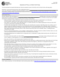 Document preview: Form 2550 Operational Policy on Infant Safe Sleep - Texas