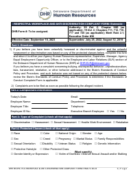 Respectful Workplace and Anti-discrimination Complaint Form - Statewide - Delaware