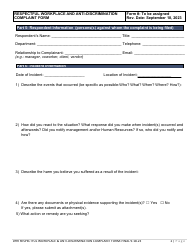 Respectful Workplace and Anti-discrimination Complaint Form - Statewide - Delaware, Page 2