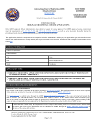 Form ED-102 Original or Renewal Course Applications - Arizona