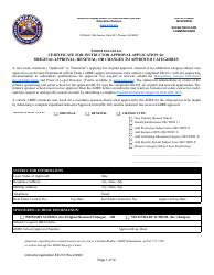 Document preview: Form ED-101 Certificate for Instructor Approval Application for Original Approval, Renewal, or Changes to Approved Categories - Arizona