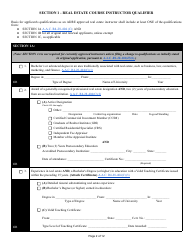 Form ED-101 Certificate for Instructor Approval Application for Original Approval, Renewal, or Changes to Approved Categories - Arizona, Page 2