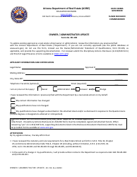 Form ED-108 Owner/Administrator Update - Arizona