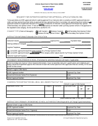 Document preview: Form ED-103 Request for Expedited Instructor Approval Application - Arizona