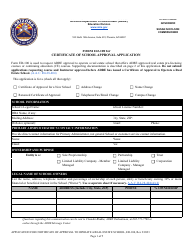 Form ED-100 Certificate of School Approval Application - Arizona