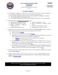 Document preview: Fee Waiver Request - Arizona