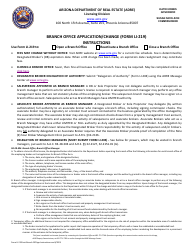 Document preview: Instructions for Form LI-219 Branch Office Application/Change - Arizona
