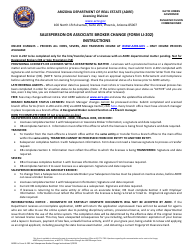 Document preview: Instructions for Form LI-202 Salesperson/Associate Broker Change - Arizona