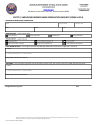 Document preview: Form LI-213 Entity/Employing Broker Name Reservation Request - Arizona