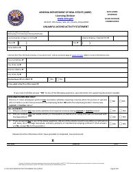 Form LI-555 Unlawful License Activity Statement - Arizona, Page 2