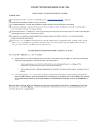 Form LI-240 Checklist for Temporary Broker License Form - Arizona