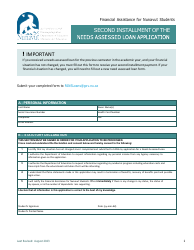 Document preview: Second Installment of the Needs Assessed Loan Application - Nunavut, Canada
