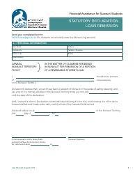 Document preview: Statutory Declaration Loan Remission - Nunavut, Canada