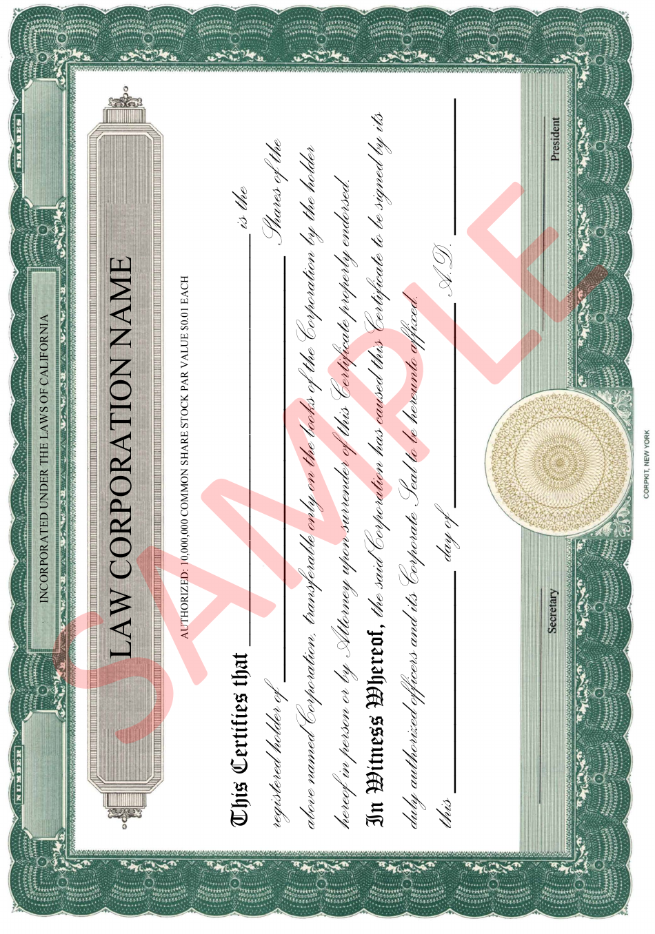 Application for Issuance of a Certificate of Registration as a Law Corporation - California, Page 5