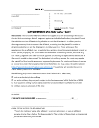 Document preview: Servicemember's Civil Relief Act Affidavit - Bosque County, Texas