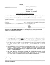Document preview: Application for Writ of Retrieval - Bosque County, Texas