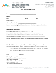 Document preview: Title VI Complaint Form - Nevada