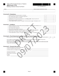 Form T-74 Banking Institution Excise Tax Return - Draft - Rhode Island, Page 2