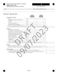 Form T-74 Banking Institution Excise Tax Return - Draft - Rhode Island, Page 3