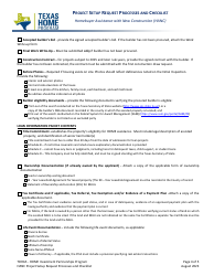 Project Setup Request Processes and Checklist - Homeowner Reconstruction Assistance (HRA) - Texas, Page 4