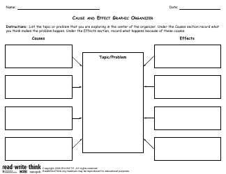 Document preview: Cause and Effect Graphic Organizer Template