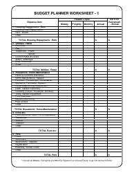 Budget Planner Worksheet Template, Page 2