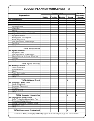 Budget Planner Worksheet Template, Page 4