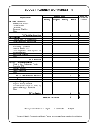 Budget Planner Worksheet Template, Page 5