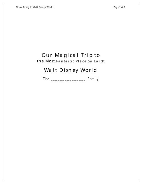 Disney World Vacation Planning Toolkit