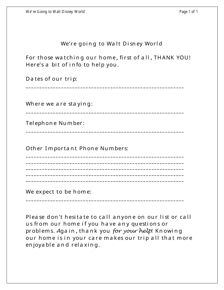 Disney World Vacation Planning Toolkit, Page 5