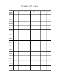 Document preview: Weekly Timetable Template