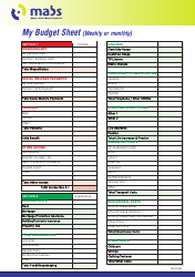 Document preview: Budget Sheet Template (Euro)