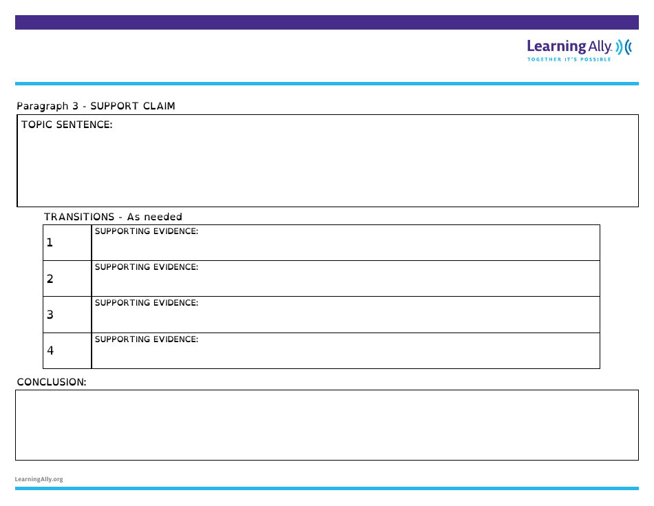 Five Paragraph Essay Template, Page 4