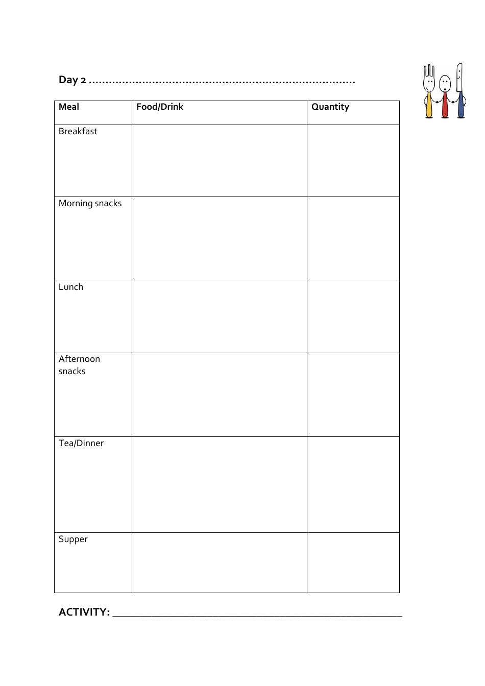 Food Diary for Children, Page 4